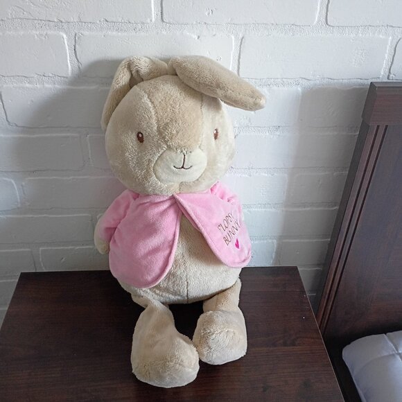 Peter Rabbit Flopsy Bunny Easter Plush Stuffed Animal Pink Jacket Beatrix Potter - Picture 1 of 7